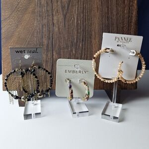 3 New Pairs Of Earrings Wet Seal Emberly Pannee